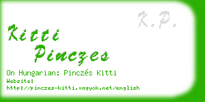 kitti pinczes business card